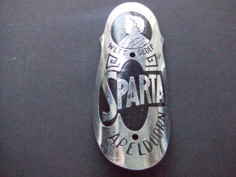 Sparta rijwielfabriek Apeldoorn balhoofdplaatje zilverkleur